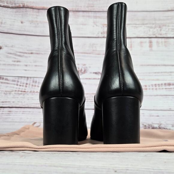 Stuart Weitzman YULIANA 60 Black Leather Stretch Ankle Boots Size US 8B dust bag - Picture 6 of 12